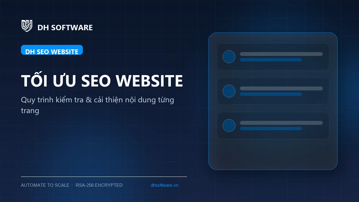 SEO website: quy trình kiểm tra và cải thiện nội dung từng trang