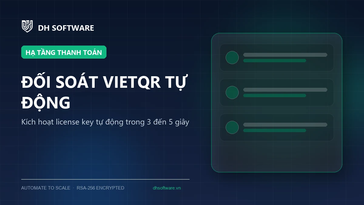Thông báo nâng cấp hạ tầng thanh toán: Kích hoạt key bản quyền tự động qua VietQR 24/7